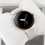 For Google Pixel Watch 2 / Pixel Watch Wave Braided Nylon Watch Band(Apricot)