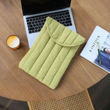 9.7-11 inch Flat Cotton Embroidery Inner Bag Lightweight Space Cotton Protective Case(Yellow Green)
