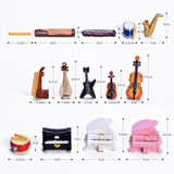 Micro Landscape Simulation Musical Instrument Resin Ornament Miniature Desktop Decoration, Style: No.10 Cello