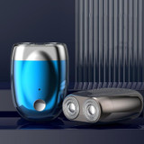 Double-head Mini Magnetic Shaver Portable Men Electric Shaver(Royal Blue)