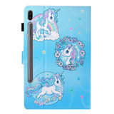 For Galaxy Tab S6 T860 Colored Drawing Horizontal Flip PU Leather Case with Holder & Card Slot & Sleep / Wake-up Function(Unicorn)