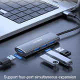 JINGHUA N63 4-Port Aluminum Docking Station Splitter One To Four Network HUB, Interface: USB3.0