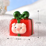 Christmas Micro Landscape Snowscape Decoration Accessories Christmas Resin Ornament, Style: No.9 Pig Face Red Green Gift Box