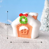 Christmas Lovely Micro Landscape Snow Ornament Decorative Accessories, Style: No.16 Wreath Christmas House