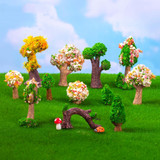 Micro-landscape Simulated Green Trees Flowers DIY Gardening Ecological Ornaments, Style: No. 11 Long Tree