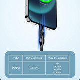 ENKAY 2.4A USB to 8 Pin Fast Charging Data Silicone Cable with LED Display, Length:2m(Black)