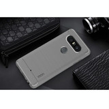 MOFI Brushed Texture Carbon Fiber TPU Case for LG Q8(Grey)