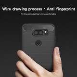MOFI Brushed Texture Carbon Fiber Soft TPU Case for LG V30S ThinQ(Grey)