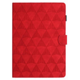 For Samsung Galaxy Tab A 10.1 2016 T580 Diamond Texture Embossed Leather Smart Tablet Case(Red)