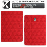 For Samsung Galaxy Tab A 10.5 T590 Diamond Texture Embossed Leather Smart Tablet Case(Red)