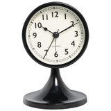 Metal Retro Silent Table Alarm Clock Student Bedside Clock With Night Light(Black)