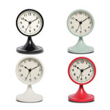 Metal Retro Silent Table Alarm Clock Student Bedside Clock With Night Light(Black)