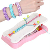 Hand Rope Weaver Set Rope Bracelet Making Tools Toy Weaving Materials(Pink)