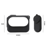 For Insta360 GO 3 Camera Body Charging Case Silicone Case with Lens Cap & Strap (Black)