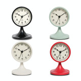 Metal Retro Silent Table Alarm Clock Student Bedside Clock With Night Light(Milk White)