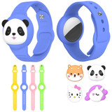 For AirTag Watch Strap Cartoon Cute Anti-lost Device Silicone Protective Cover, Color: Yellow