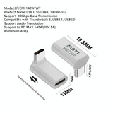 USB 3.1 Type-C to Type-C 40Gbps 8K Transmission Adapter 140W 5A Charge, Specification:Type-C Male to Male