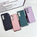 For Samsung Galaxy Z Fold5 5G Diamond Pattern Plating Shockproof Phone Case with Pen(Purple)