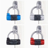 Medium 5-Digit Alphabet Wheel Combination Lock Closet Door Padlock(Red)