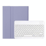 For Samsung Galaxy Tab S9 FE Candy Color TPU Round Keycap Bluetooth Keyboard Leather Case with Pen Slot(Purple)