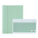 For Samsung Galaxy Tab S9 FE A710B Candy Color TPU Bluetooth Keyboard Leather Tablet Case with Pen Holder(Light Green)