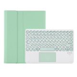 For Samsung Galaxy Tab S9 FE Candy Color TPU Round Keycap Touch Bluetooth Keyboard Leather Case(Light Green)