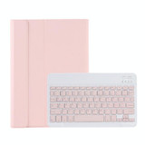 For Samsung Galaxy Tab S9 FE A710B Candy Color TPU Bluetooth Keyboard Leather Tablet Case with Pen Holder(Pink)