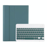 For Samsung Galaxy Tab S9 FE A710B Candy Color TPU Bluetooth Keyboard Leather Tablet Case with Pen Holder(Dark Green)