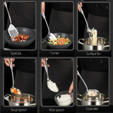Kacheeg Household Stainless Steel Spatula Kitchenware Kitchen Cooking Tools, Style: Soup Spoon