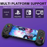 D8 Mobile Phone Stretch Band Light Gamepad Dual Hall Wireless Bluetooth Somatic Vibration Grip for PC / Android / IOS / Tablet / PS3 / PS4 / Switch, Color: White+Receiver