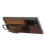 For Samsuny Galaxy Note20 Ultra 5G Suteni H13 Litchi Leather Wrist Strap Wallet Back Phone Case(Brown)
