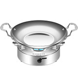 Kacheeg Stainless Steel Alcohol Dry Cooker Single Person Small Stove Boiler, Diameter: 24cm(Pot+Alcohol Stove)