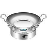 Kacheeg Stainless Steel Alcohol Dry Cooker Single Person Small Stove Boiler, Diameter: 20cm(Pot+Alcohol Stove)