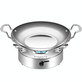 Kacheeg Stainless Steel Alcohol Dry Cooker Single Person Small Stove Boiler, Diameter: 22cm(Pot+Alcohol Stove)