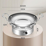 Kacheeg Stainless Steel Alcohol Dry Cooker Single Person Small Stove Boiler, Diameter: 22cm(Pot+Alcohol Stove)