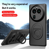 For OPPO Find X6 Pro Magsafe Hidden Fold Holder Full Coverage Shockproof Phone Case(Blue)