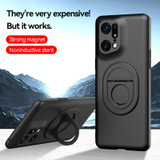 For OPPO Find X5 Pro Magsafe Hidden Fold Holder Full Coverage Shockproof Phone Case(Blue)