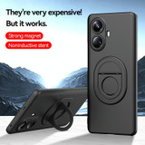 For Realme 10 Pro+ Magsafe Hidden Fold Holder Full Coverage Shockproof Phone Case(Blue)