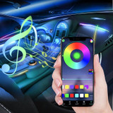 Car Interior Fiber Optic Cold Light RGB Ambient Lamp Center Phantom Footwell Atmosphere Lights, Style: One To Two 110cm+35cm(Colorful Double Control)