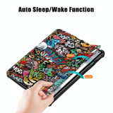 For Huawei MatePad Pro 11 2024 / 2022 Coloured Drawing 3-Fold Smart Leather Tablet Case(Graffiti)