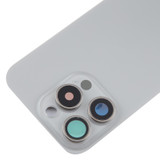 For iPhone 15 Pro Glass Battery Back Cover with Camera Lens Cover(Grey)