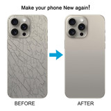 For iPhone 15 Pro Glass Battery Back Cover with Camera Lens Cover(Grey)