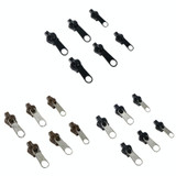 6pcs/Pack Universal Jacket Zipper Puller Plastic Zipper Sewing Tool(OPP Coffee Head+Silver Handle))