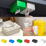 Multifunctional Cartoon Building Block Tissue Storage Box Living Room Coffee Table Decorations, Color: White