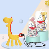 XUNYI Baby Giraffe Rattles Teether Kids Silicone Bite Toy, Spec: Rectangular Box Yellow 