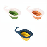 Multifunctional Whale-shaped Foldable Kitchen Fruit and Vegetable Draining Basket(Yellow Blue)