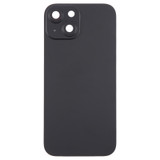 For iPhone 15 Pro Max Glass Battery Back Cover with Camera Lens Cover(Black)