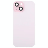 For iPhone 15 Pro Max Glass Battery Back Cover with Camera Lens Cover(Pink)