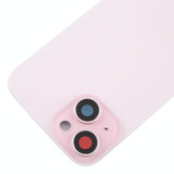 For iPhone 15 Pro Max Glass Battery Back Cover with Camera Lens Cover(Pink)