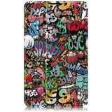 For Samsung Galaxy Tab A9 Acrylic 3-folding Painted Leather Tablet Case(Graffiti)